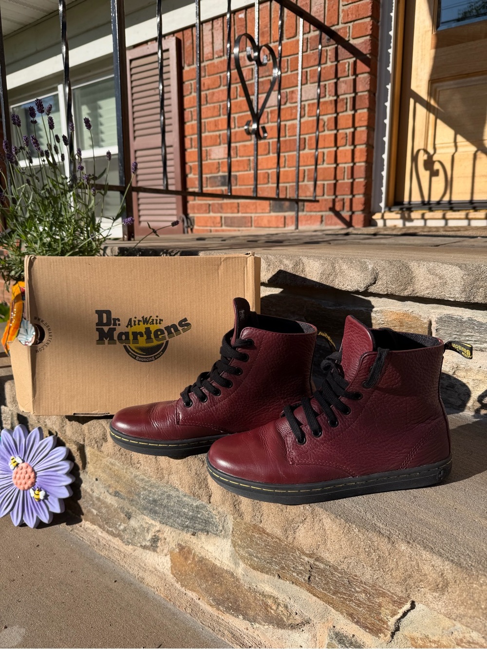 DR. MARTENS Women's LEYTON Oxblood Boots - Size 7 - EUC
